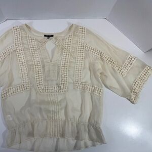 Daniel Rainn women’s boho chic fairy flowy hippie blouse embroidered